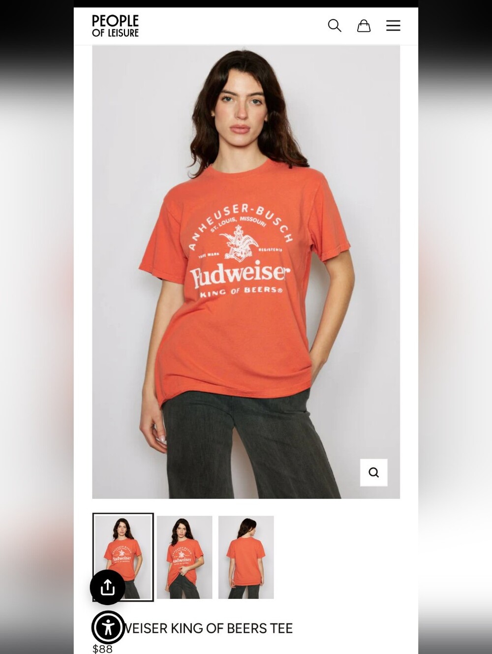 Budweiser Orange Graphic Logo Tee